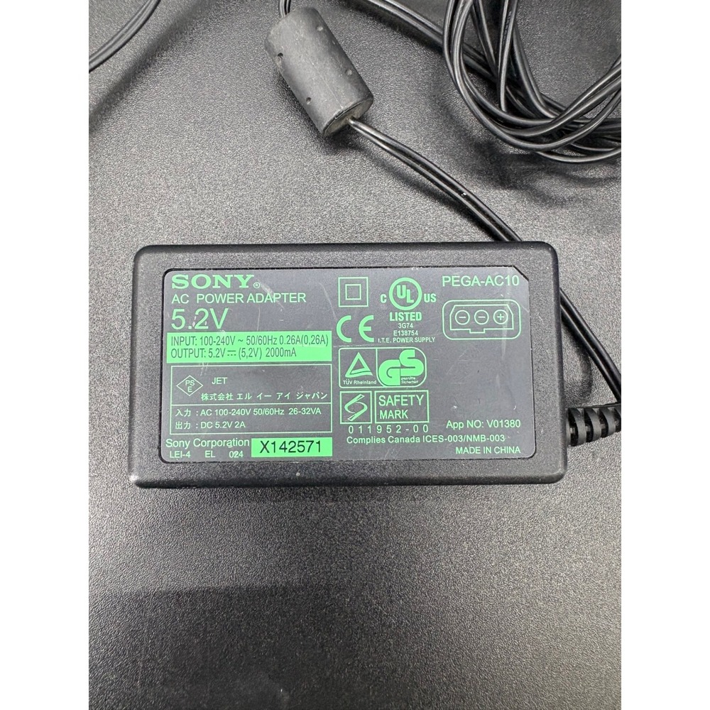 Sony AC Power Adapter 5.2V 2000mA PEGA-AC10 Charger Black